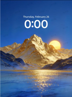 Blue Gold Moon Reflection · Mountain Water Prosperity / HD Wallpaper