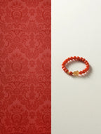 Natural Nanhong Agate Elastic Beaded Bracelet | 3mm Beads |  Handmade Jewelry