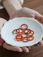 Natural Nanhong Agate Elastic Beaded Bracelet | 3mm Beads |  Handmade Jewelry