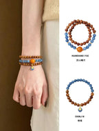 Natural Kukui & Kyanite Beaded Bracelet | 6mm Beads | Handmade Jewelry