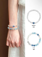 Natural Clear Quartz, Kyanite & Pearl Bracelet | S925 Sterling Silver Handmade Jewelry