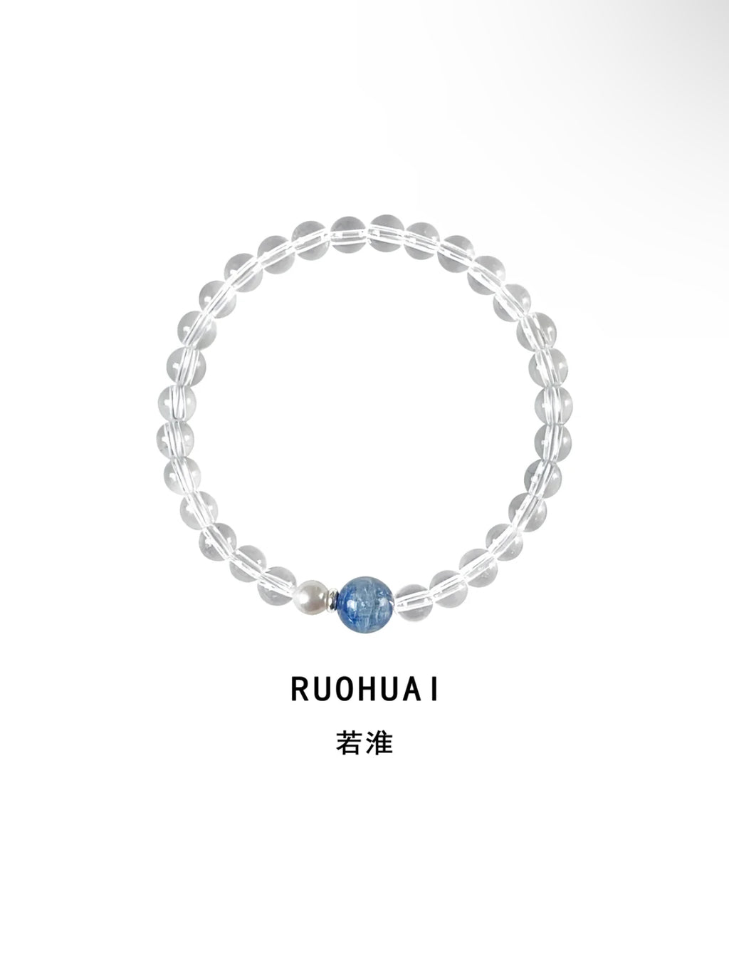 Natural Clear Quartz, Kyanite & Pearl Bracelet | S925 Sterling Silver Handmade Jewelry