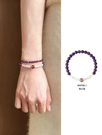 Natural Amethyst &  Purple Mica Bracelet in S925 Sterling Silver