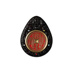 Longhu Mountain Dragon Tiger Talisman Pendant – Shan Gui Coin Protection Amulet (Ebony Wood Charm)