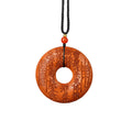 Longhu Mountain Taoist Amulet | Jujube Wood Spirit Coin | Hand-Carved Peace Pendant