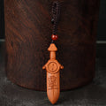 Taoist Protection Sword | Seven-Star Tai Chi Pendant | Lightning-Struck Jujube Wood
