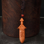 Taoist Protection Sword | Seven-Star Tai Chi Pendant | Lightning-Struck Jujube Wood