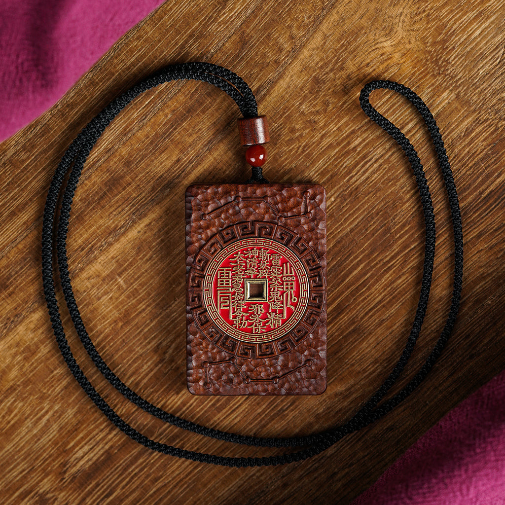 Longhu Mountain Lightning Wood Spirit Coin | Taoist Protection Pendant