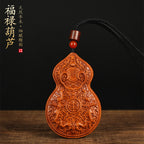Taoist Gourd Pendant | Putuo Mountain Lightning-Struck Jujube Wood Amulet | Blessing Car Charm