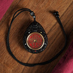 Longhu Mountain Dragon Tiger Talisman Pendant – Shan Gui Coin Protection Amulet (Ebony Wood Charm)